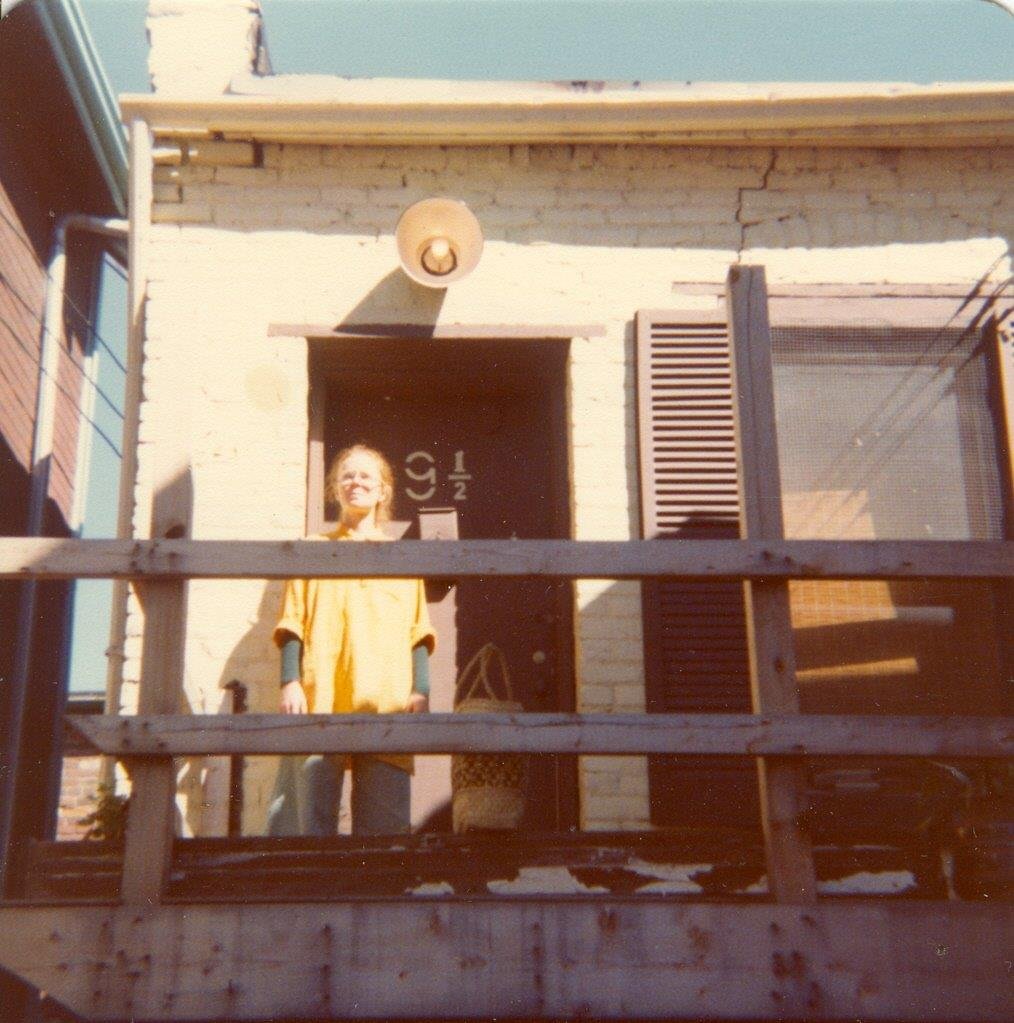 1979 Barbara Armstrong -at the front door of the Library!
